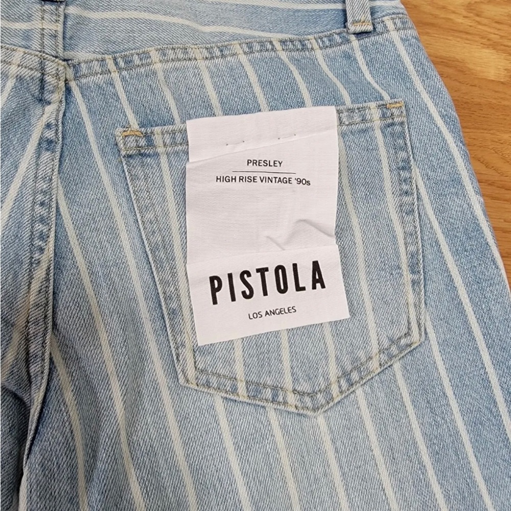 Pistola Presley Pinstripe High Waisted Vintage 90’s Jeans - Picture 2 of 6